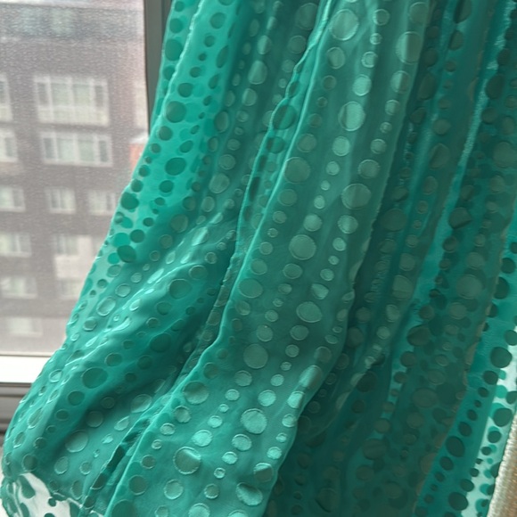 Express Teal Textured Short A-line Dress - Picture 2 of 5